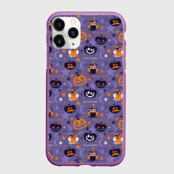 Чехол iPhone 11 Pro матовый Хэллоуин, цвет: 3D-фиолетовый
