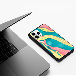 Чехол iPhone 11 Pro матовый Красочный развод, цвет: 3D-черный — фото 2