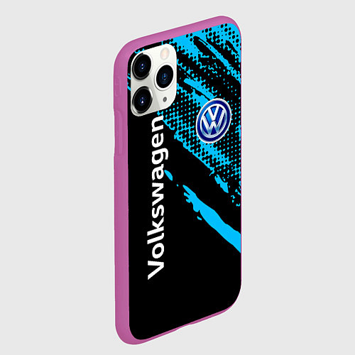 Чехол iPhone 11 Pro матовый Volkswagen Фольксваген / 3D-Фиолетовый – фото 2