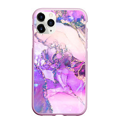 Чехол iPhone 11 Pro матовый Абстракция с Золотом, цвет: 3D-розовый