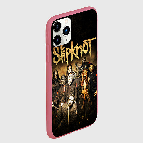 Чехол iPhone 11 Pro матовый Slipknot / 3D-Малиновый – фото 2