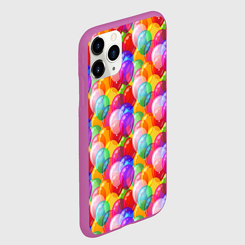 Чехол iPhone 11 Pro матовый Воздушные Шары / 3D-Фиолетовый – фото 2