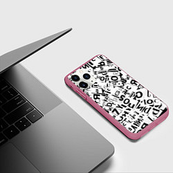 Чехол iPhone 11 Pro матовый UNDER WHITE, цвет: 3D-малиновый — фото 2