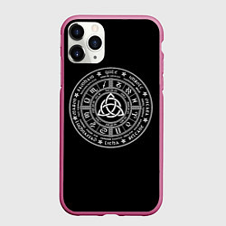 Чехол iPhone 11 Pro матовый КЕЛЬТСКИЙ УЗЕЛ РУНЫ RUNES Z, цвет: 3D-малиновый