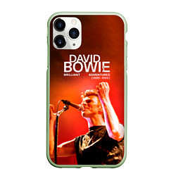 Чехол iPhone 11 Pro матовый Brilliant Live Adventures - David Bowie, цвет: 3D-салатовый