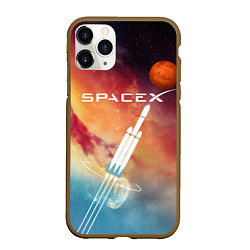 Чехол iPhone 11 Pro матовый Space X, цвет: 3D-коричневый