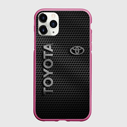 Чехол iPhone 11 Pro матовый TOYOTA STEEL HONEYCOMBS, цвет: 3D-малиновый