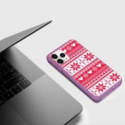 Чехол iPhone 11 Pro матовый Новогодний уют, цвет: 3D-фиолетовый — фото 2