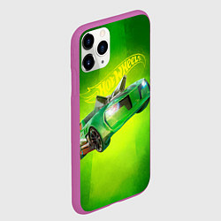 Чехол iPhone 11 Pro матовый Hot Wheels Хот Вилс, цвет: 3D-фиолетовый — фото 2