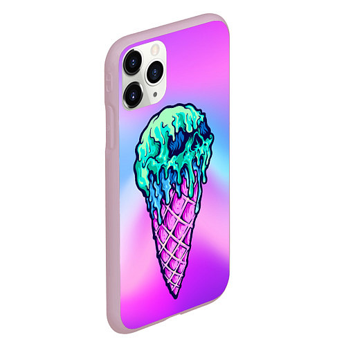 Чехол iPhone 11 Pro матовый Мороженое Ice Scream Череп Z / 3D-Розовый – фото 2