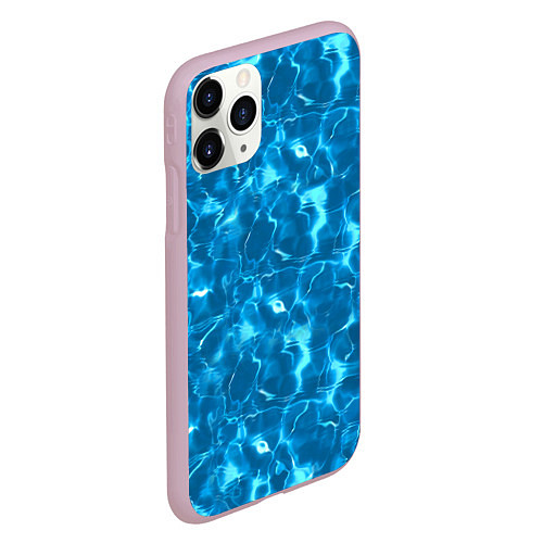 Чехол iPhone 11 Pro матовый Текстура Воды Море / 3D-Розовый – фото 2