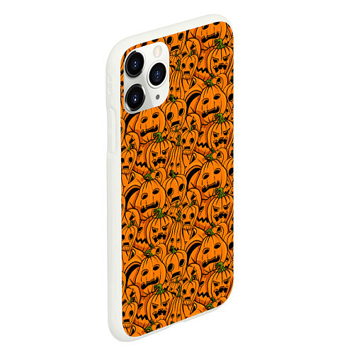 Чехол iPhone 11 Pro матовый Happy Halloween / 3D-Белый – фото 2