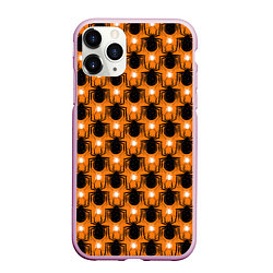 Чехол iPhone 11 Pro матовый Пауки, цвет: 3D-розовый