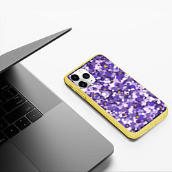 Чехол iPhone 11 Pro матовый Анютины глазки узор, цвет: 3D-желтый — фото 2
