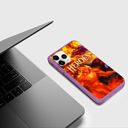 Чехол iPhone 11 Pro матовый HoM Огненный, цвет: 3D-фиолетовый — фото 2