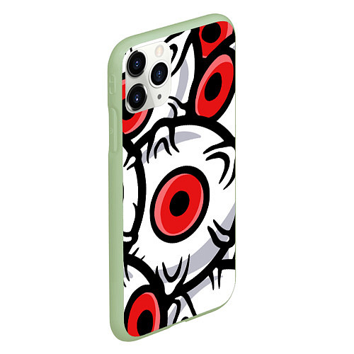 Чехол iPhone 11 Pro матовый ГЛАЗА ЗЛОДЕЯ RED EYES / 3D-Салатовый – фото 2