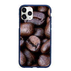 Чехол iPhone 11 Pro матовый Кофейные зёрна, цвет: 3D-тёмно-синий
