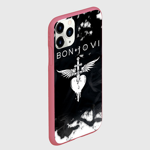 Чехол iPhone 11 Pro матовый BON JOVI БОН ДЖОВИ / 3D-Малиновый – фото 2
