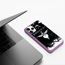 Чехол iPhone 11 Pro матовый BON JOVI БОН ДЖОВИ, цвет: 3D-фиолетовый — фото 2