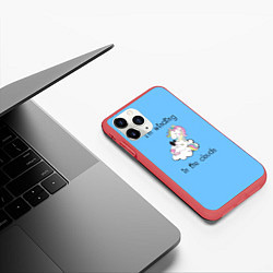Чехол iPhone 11 Pro матовый Единорог на облаке, цвет: 3D-красный — фото 2