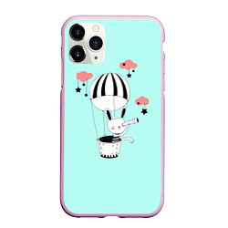 Чехол iPhone 11 Pro матовый Зайчик, цвет: 3D-розовый