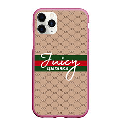 Чехол iPhone 11 Pro матовый Juicy цыганка Gucci, цвет: 3D-малиновый