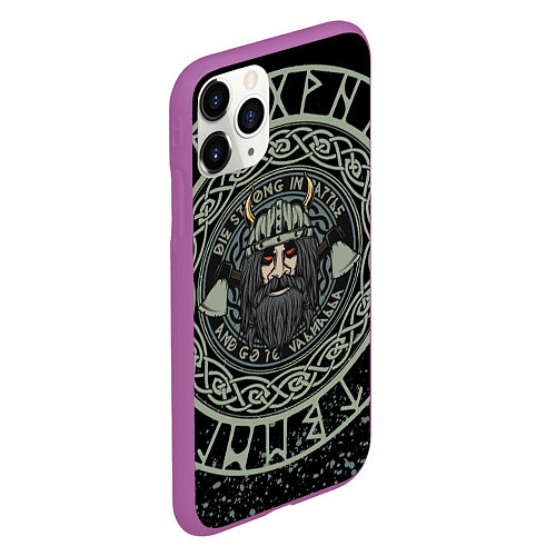 Чехол iPhone 11 Pro матовый РУСИЧ РУНЫ RUNES Z / 3D-Фиолетовый – фото 2