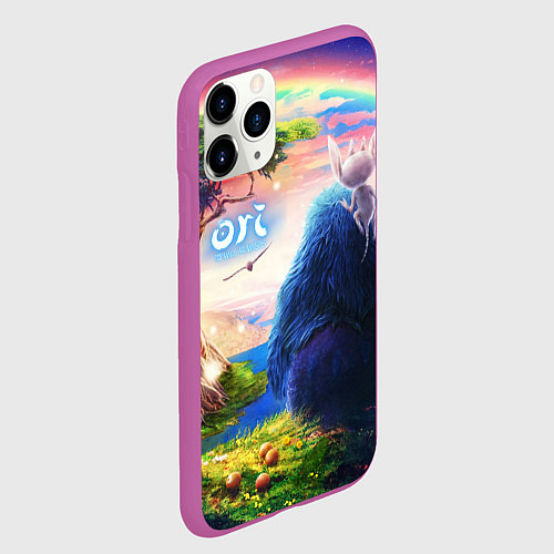 Чехол iPhone 11 Pro матовый Ори и Блуждающие огоньки Ori / 3D-Фиолетовый – фото 2