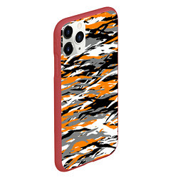 Чехол iPhone 11 Pro матовый Тигровый камуфляж, цвет: 3D-красный — фото 2