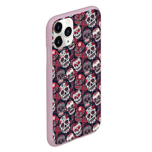 Чехол iPhone 11 Pro матовый Halloween / 3D-Розовый – фото 2