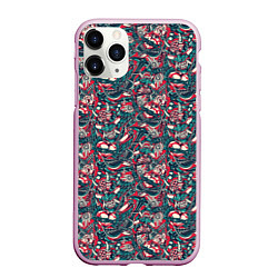 Чехол iPhone 11 Pro матовый Happy Halloween, цвет: 3D-розовый
