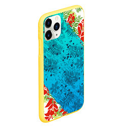 Чехол iPhone 11 Pro матовый ЛЕТНИЕ КРАСКИ ТРОПИКИ, цвет: 3D-желтый — фото 2