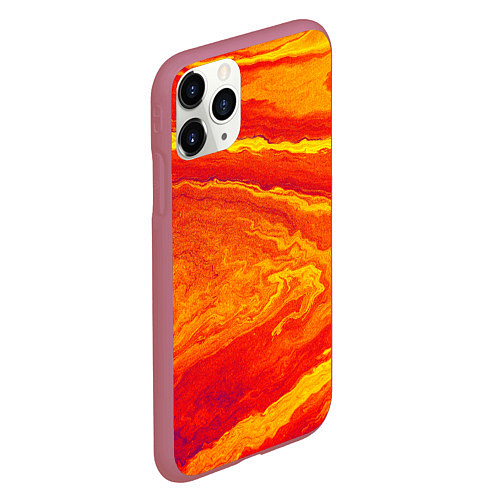 Чехол iPhone 11 Pro матовый ПЯТНО ЮПИТЕРА ОРАНЖЕВЫЙ ГРАНЖ / 3D-Малиновый – фото 2