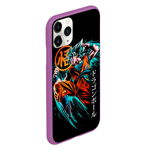 Чехол iPhone 11 Pro матовый Сон Гоку, Dragon Ball / 3D-Фиолетовый – фото 2