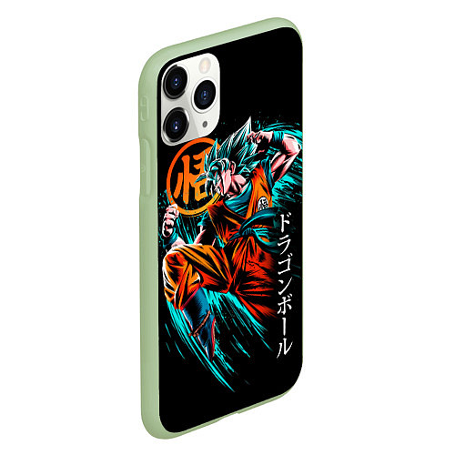 Чехол iPhone 11 Pro матовый Сон Гоку, Dragon Ball / 3D-Салатовый – фото 2