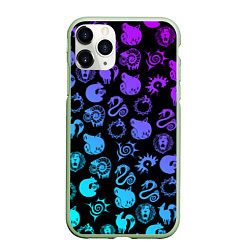 Чехол iPhone 11 Pro матовый 7 СМЕРТНЫХ ГРЕХОВ НЕОН ЭМБЛЕМЫ, цвет: 3D-салатовый