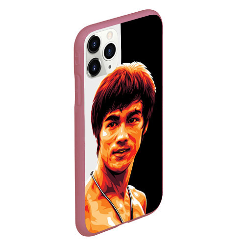 Чехол iPhone 11 Pro матовый Jeet Kune Do / 3D-Малиновый – фото 2