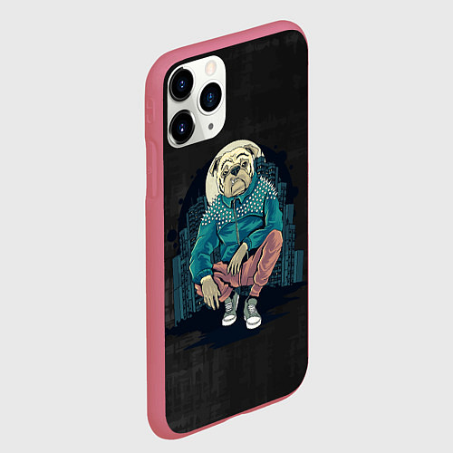 Чехол iPhone 11 Pro матовый Авторитет / 3D-Малиновый – фото 2