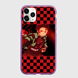 Чехол iPhone 11 Pro матовый Тандзиро Камадо, цвет: 3D-фиолетовый