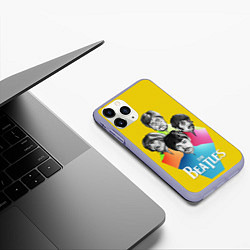 Чехол iPhone 11 Pro матовый Банда Битлов, цвет: 3D-светло-сиреневый — фото 2