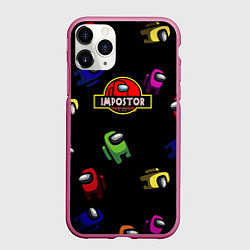 Чехол iPhone 11 Pro матовый Among Us Impostor, цвет: 3D-малиновый