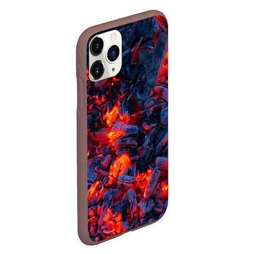 Чехол iPhone 11 Pro матовый Магия углей / 3D-Коричневый – фото 2