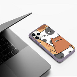 Чехол iPhone 11 Pro матовый Котики!, цвет: 3D-серый — фото 2