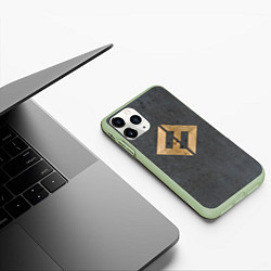 Чехол iPhone 11 Pro матовый Concrete and Gold - Foo Fighters, цвет: 3D-салатовый — фото 2