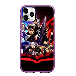Чехол iPhone 11 Pro матовый Черный клевер герои и вселенная Аста Юно