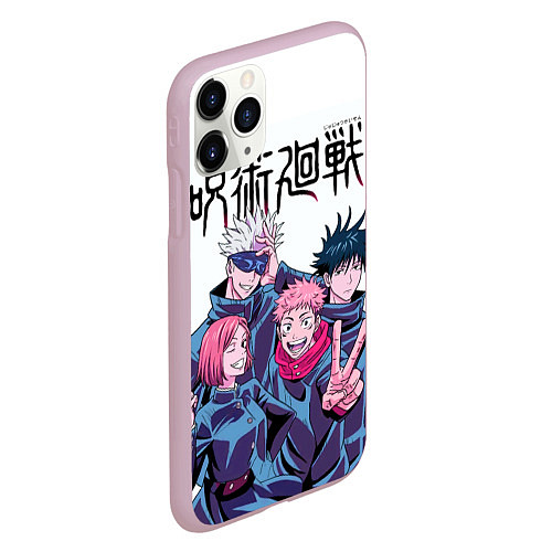 Чехол iPhone 11 Pro матовый Магическая битва главные герои / 3D-Розовый – фото 2