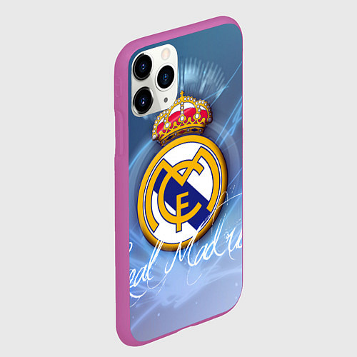 Чехол iPhone 11 Pro матовый FC РЕАЛ МАДРИД / 3D-Фиолетовый – фото 2