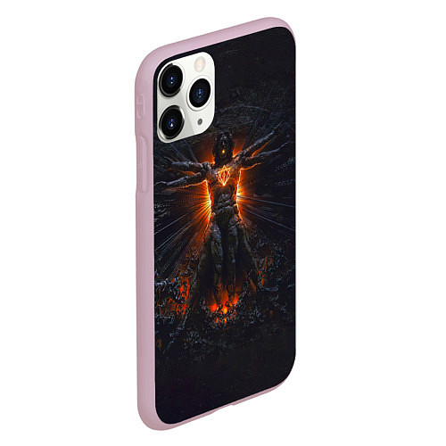 Чехол iPhone 11 Pro матовый Clayman - In Flames / 3D-Розовый – фото 2