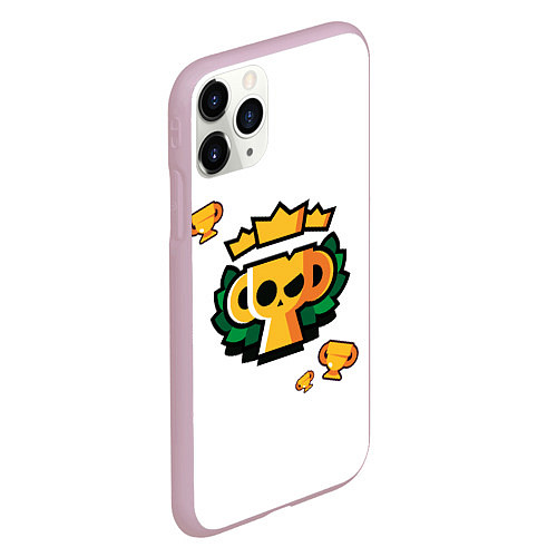 Чехол iPhone 11 Pro матовый БРАВЛ СТАРС КУБКИ BRAWL STARS / 3D-Розовый – фото 2