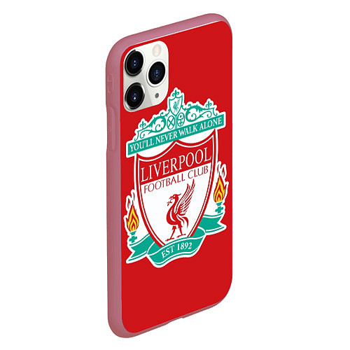 Чехол iPhone 11 Pro матовый F C LIVERPOOL / 3D-Малиновый – фото 2